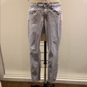 United Colors Of Benetton Blue and White Herringbone Pattern Skinny Jeans